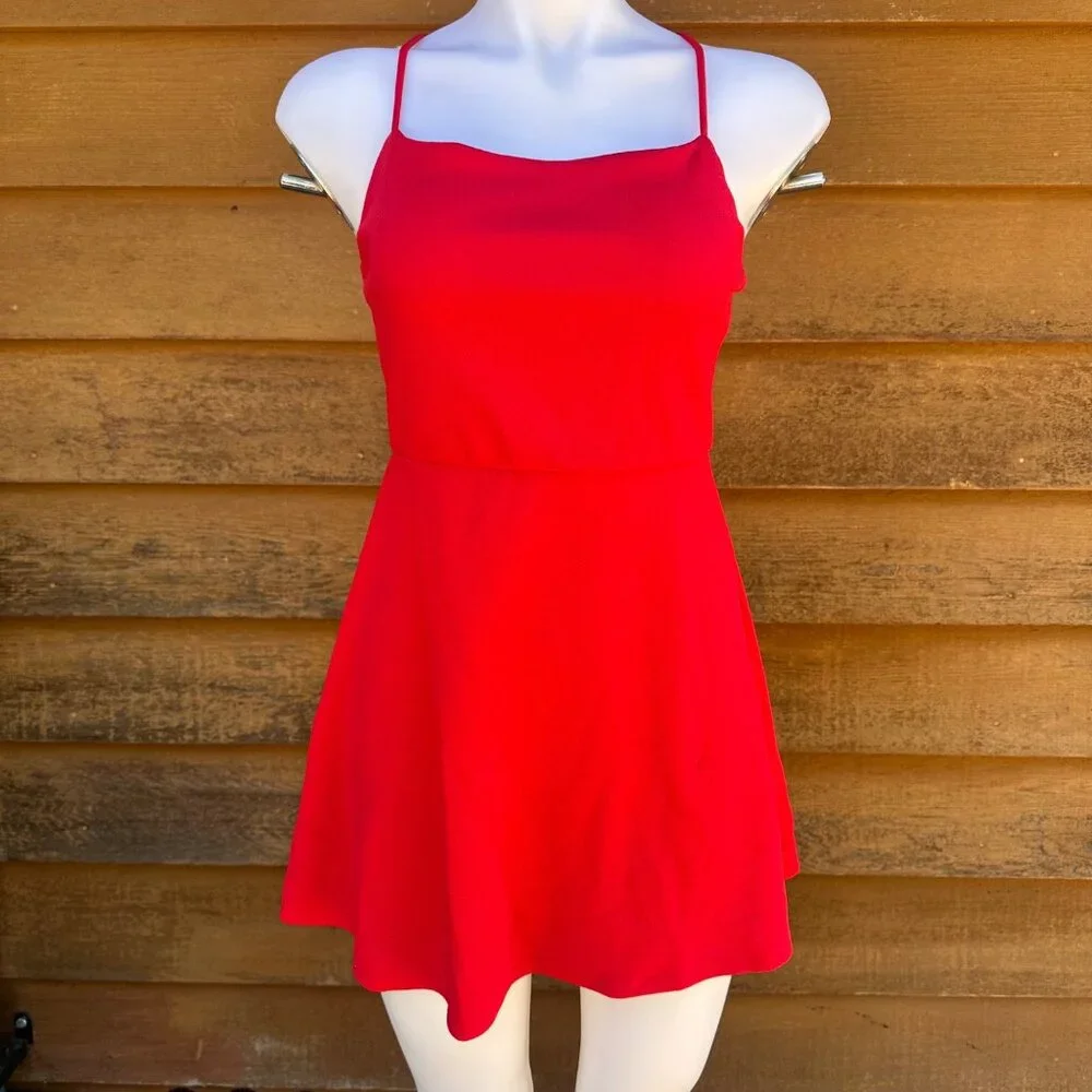 Wild Fable Apple Red Sleeveless Mini Dress With Crisscross Back Straps Size Smal - Picture 1 of 8